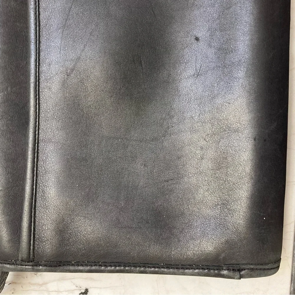 Coach vintage rare black leather avenue shoulder crossbody messenger bag